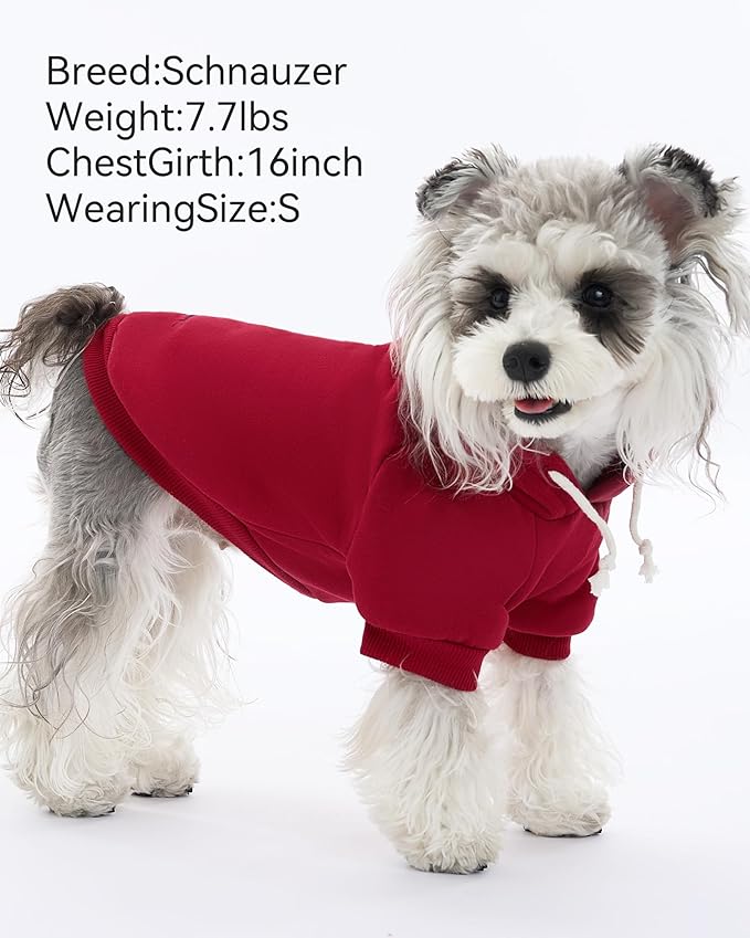 XPUDAC Matching Hoodie for Dogs and Humans Fleece Sweatshirt Soft Warm Pet Hoodie Sweater for Large Small Medium Dog and Owner Matching Clothes Cold Weather, Red, Small