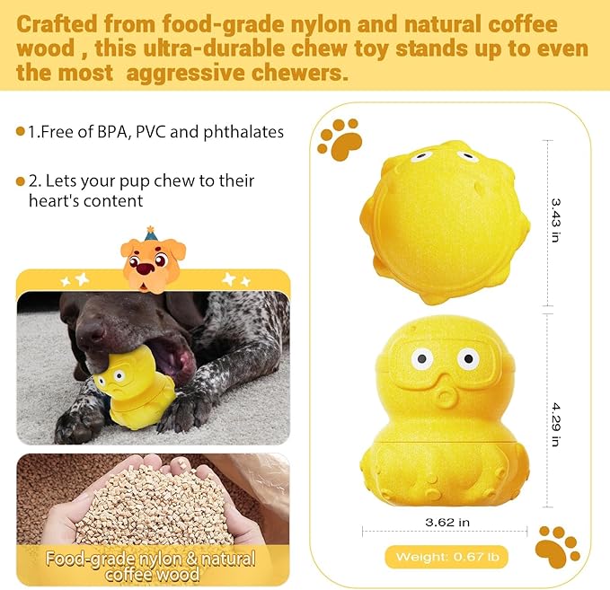 Aggressive Chew Toys for Large Dogs, Pet Valentine Anxiety Relief for Dogs Toy, Dog Chew Toys Indestructible Frozen Dog Treat Toy for Peanut Butter Reduces Anxiety, Octopus