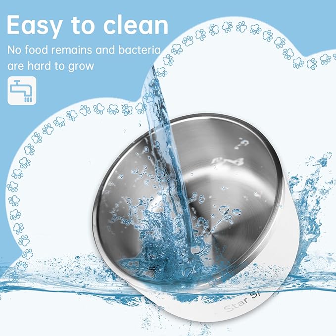 200oz Large Stainless Steel Dog Bowl. Extra Large Dog Water Bowls for Large Dogs with Rubber Bottom, Drop Resistant and Durable, Keeps Cold, Fits Different Size Big Dog Food Bowls. (200 OZ, White)