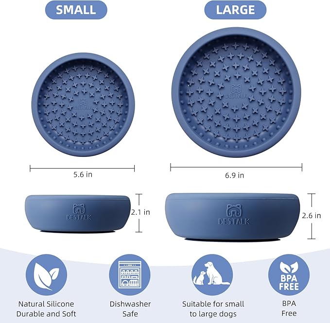 Dog Lick Bowl, Bestalk Anxiety Relief Lick Mat for Dogs, Non-Slip Freeze Licking Bowl Enrichment Puzzle Feeder for Distraction, BPA Free Silicone, Dishwasher Safe