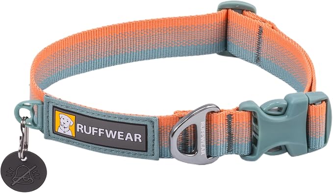 Ruffwear, Front Range Dog Collar, Adjustable Tubelok Webbing, Lightweight, Side Release Buckle, Aluminum V-Ring, Durable for Everyday Use, Spring Fade, 14"-20"