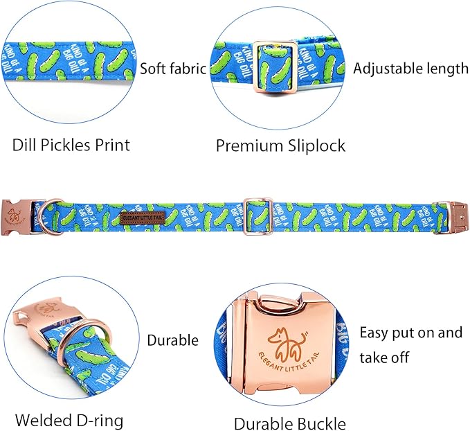 Elegant little tail Dog Collar, Blue Bear Pattern Pet Collar Durable Cute Dog Collars Male or Female Pet Gift Adjustable Dog Collar for Large Dogs