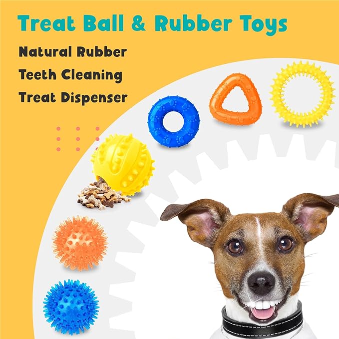 Zeaxuie 23 Pack Luxury Puppy Toys for Teething, Cute Small Dog Toys with Rubber Puppy Chew Toys, Treat Ball, Ropes and Plush Squeaky Dog Toys