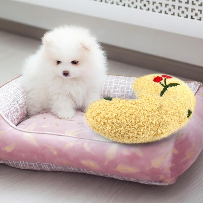 Mity Rain Dog Calming Pillow Large 14.2" * 9.4", Anxiety Relief for Joint Relief, Ultra Soft High Density Neck Pillow, Sleeping Improve, Pet Yellow