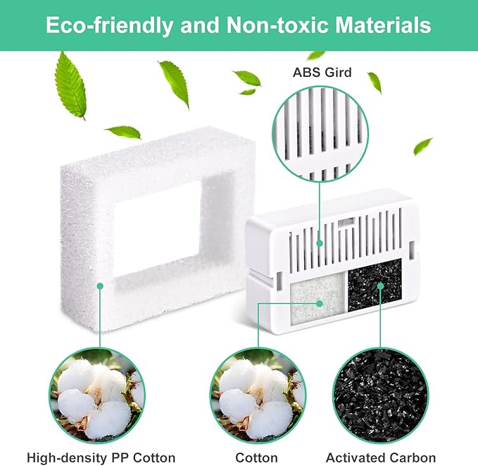 16 Pack Replacement Filters for 360° CupCake Ceramic Pet Fountain, GISOFIK Cat Water Fountain Filter, Triple Filtration Pet Fountain Filter, Ceramic Cat Fountain Filters with 4 Foam Sponges