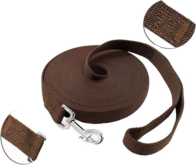 SALO Nylon Training Dog Leash for Small Medium Large Dogs, 3/4 Inch Wide, 20ft 30ft 40ft 50ft Long Leash Dog/Puppy Lead for Obedience Recall Training, Camping, or Backyard