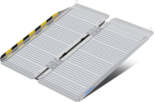 Ruedamann 3 Feet X 30.3 inch Portable Wheelchair Ramp for Home Steps, Non-Slip Aluminum Wheelchair Ramp, Folding Ramp for doorways, shed, Warehouse, Threshold Ramp for Scooters, Stairs, Esay to Clean