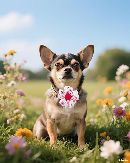 PET SHOW Valentines Small Dogs Flower Charms Slide Collar Accessories for Medium Large Dogs Cat Puppies Rabbit Pigs Collars Bows Grooming Supplies