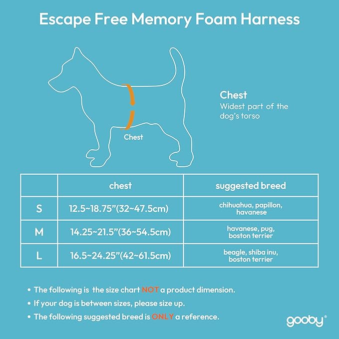 Gooby Escape Free Memory Foam Harness - Red, Small - No Pull Step-in Dog Harness with Four Point Adjustment for Small to Medium Dogs