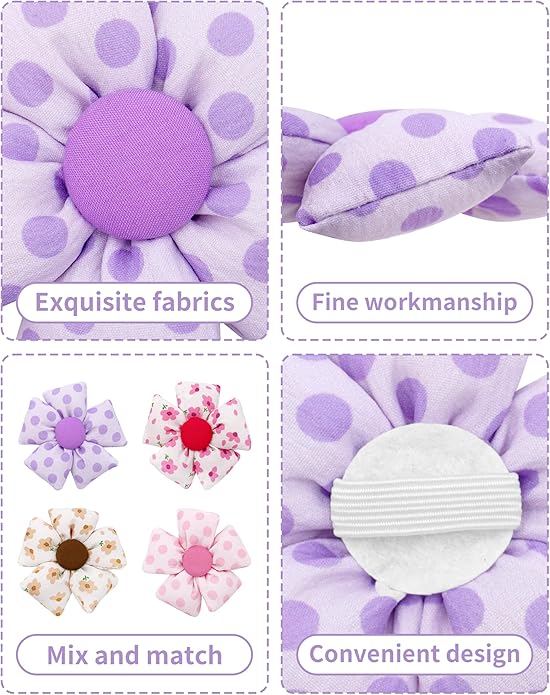 PET SHOW Valentines Small Dogs Flower Charms Slide Collar Accessories for Medium Large Dogs Cat Puppies Rabbit Pigs Collars Bows Grooming Supplies