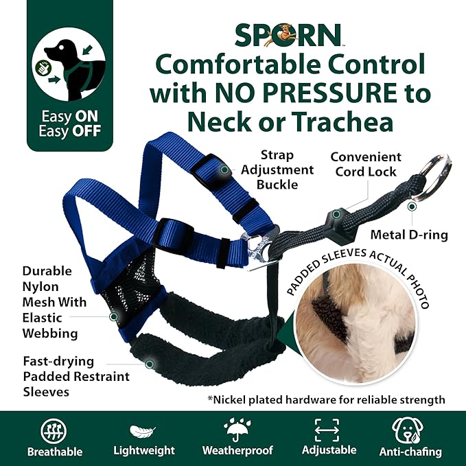 SPORN Mesh Non Pull Dog Harness Small Blue, Perfect For Training-Stops Dogs from Pulling and Choking on Walks for Small, Medium and Large Dogs, Puppy Harness, No Pull Harness, No Choke Harness