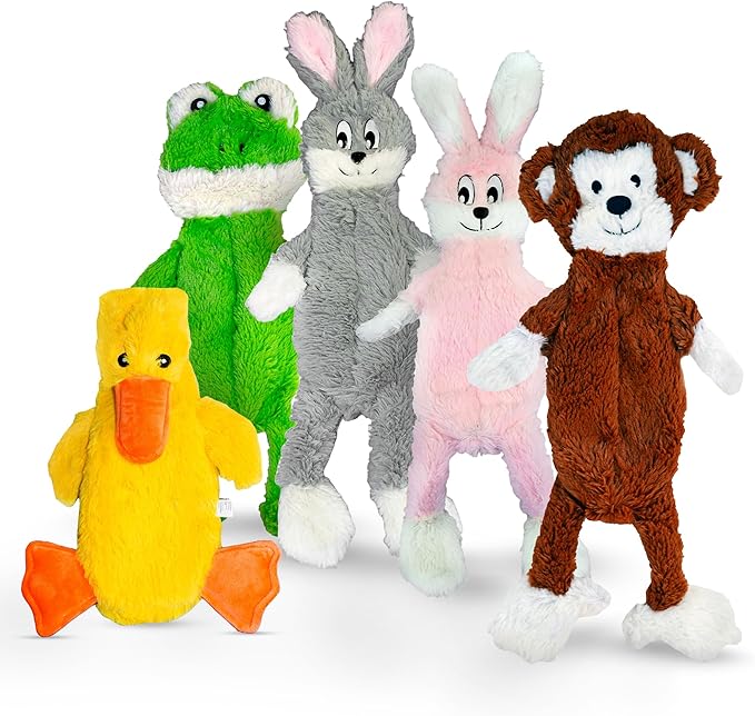 FGA MARKETPLACE Flat NO Stuffing NO Squeak Plush Dog Toys, Funny Style Will Entertain Your Pet for Hours, Recommended for Small and Medium Dog 21 INCH Long(Bundle 2)