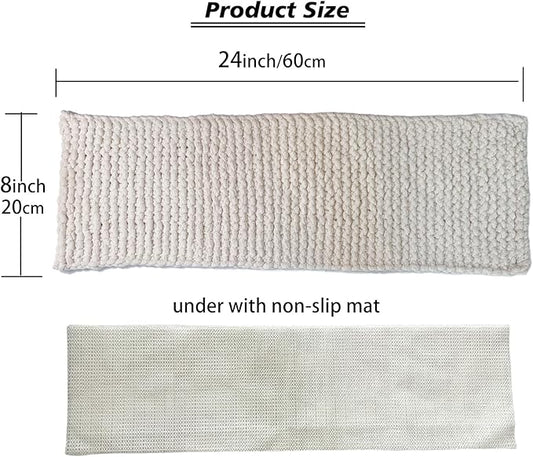 Cat Window Sill Pet Pad Perch, Knitted Window Perch Pet Mat Pillow Seat Bed, Cat Cushion for WindowSill, Double Sided Window Perch (Beige, 8"x24")