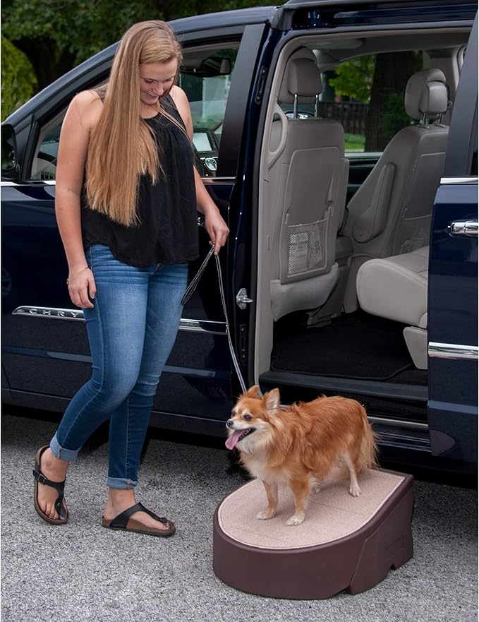 Pet Gear Stramp Stair and Ramp Combination for Dogs/Cats, Easy Step, Lightweight/Portable, Sturdy, Easy Assembly (No Tools Required), Chocolate