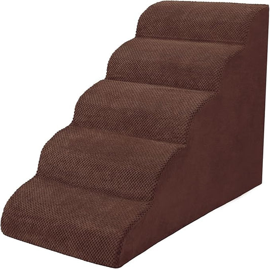 Dog Stairs for Small Dogs, High Density Foam Dog Steps, Extra Wide Non-Slip Pet Ramp for High Beds Or Couch, Soft Doggie Ladder for Dogs Injured, Older Pets, Small Cats