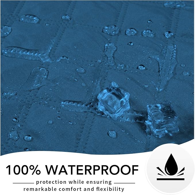 Easy-Going 100% Waterproof Dog Bed Cover, Non-Slip Pet Blanket for Furniture, Washable Couch Cover, Repleasement Sofa Cover (96x82 in,Peacock Blue)