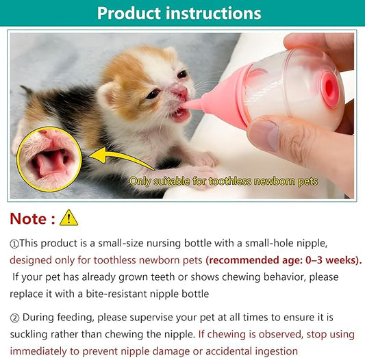 Pet Feeding Bottle for Puppies and Kittens,40ml Cyan
