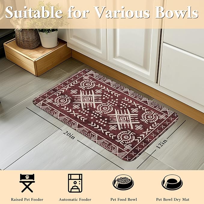 Dog Food Mat for Floors Waterproof Quick Dry Pet Placemat Cat Feeding Bowls Mats for Food and Water, Eco-Friendly Dog Accessories Diatomite Pets Supplies 12" X 20"