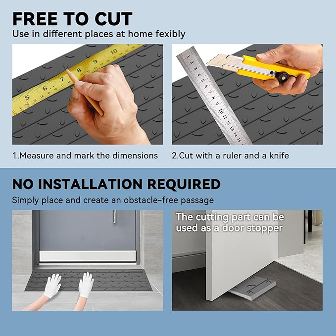 1.5" Rise 2 PackRubber Threshold Ramp for Doorways, 36" Wide Wheelchair Ramp 2200 Lbs Capacity, Entry Curb Ramp with Non-Slip Surface, for Wheelchairs, Scooter, Power Chairs, Driveways