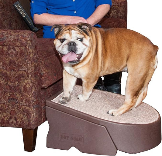 Pet Gear Stramp Stair and Ramp Combination for Dogs/Cats, Easy Step, Lightweight/Portable, Sturdy, Easy Assembly (No Tools Required), New Chocolate