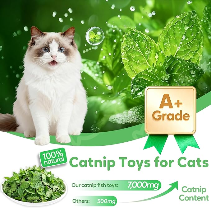Rishoesu 3 Pcs Interactive Cat Toys Cat Pillows, Soft and Durable Crinkle Sound Catnip Toys, for Indoor Cats Funny Kitten Toys Exercise