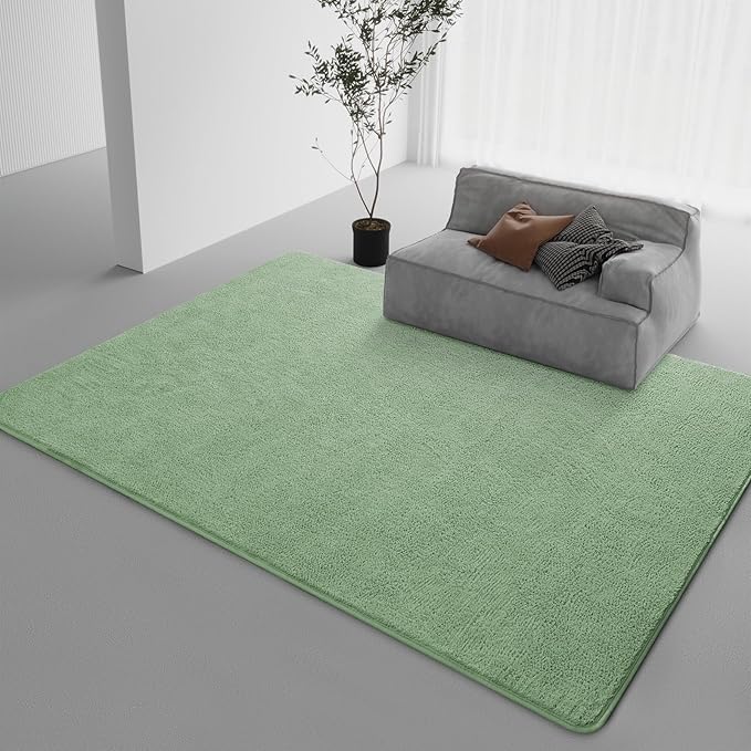 DweIke 4x6 Light Green Area Rugs for Bedroom, Super Soft Living Room Rug, Thickened Memory-Foam Throw Carpet, Non-Slip and Washable Carpets for Kids Boys Girls Room Dorm Nursery Home Decor