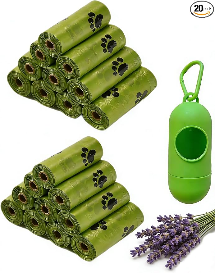 Enhanced Strength Dog Poop Bags 300 Count Scented Rolls | Leak-Proof Extra Thick Pet Waste Bags for Large Dogs and Puppy with Dispenser.