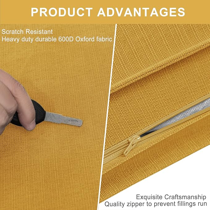 Dog Bed Covers Replacement Washable, Waterproof Dog Bed Cover with Zipper, 30Lx20Wx3H inch Durable Oxford Pet Bed Cover for Outdoor/Indoor Use, Cover Only, Yellow