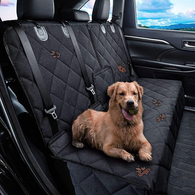 Bench Dog Car Seat Cover for Back Seat Waterproof Seat Covers Durable Scratch Proof Nonslip, Protector for Pet Fur & Mud Washable Backseat Cover for Cars Armrest Compatible