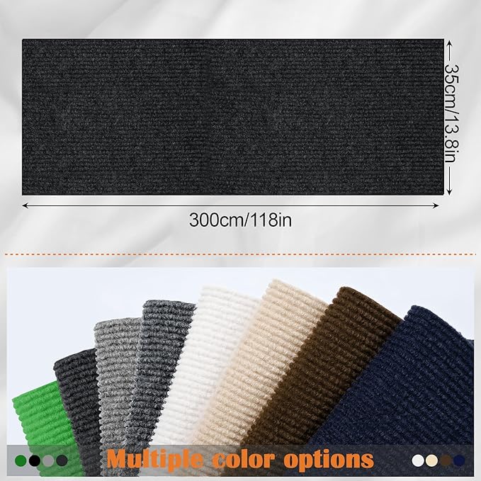 Cat Scratch Furniture Protector - 118" x 13.8" Trimmable Self-Adhesive Cats Claws Scratch Pads, DIY Cat Climbing Couch Protector for Scratch Post Cat Tree Replacement Indoor (Black)