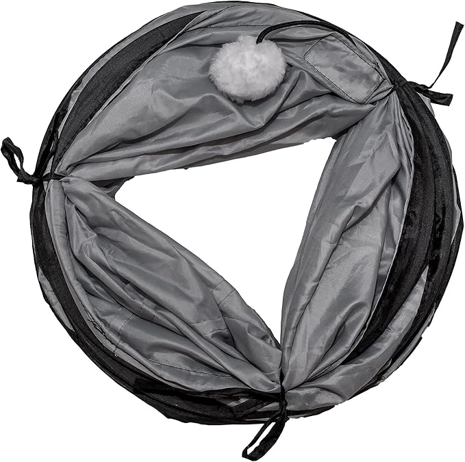 PetLike Cat Tunnel for Indoor Cats Collapsible Pop-up Pet Tube Peek Hole Hideaway Play Toys for Cats with Ball