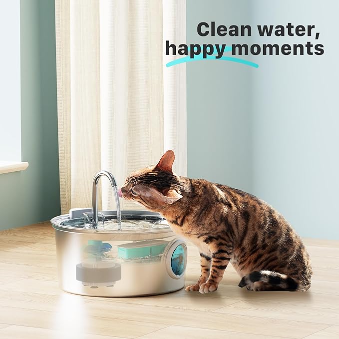 Cat Fountain Replacement Filters: 24 Pet Fountain Filter for FOFNON Cat Water Fountains - 6 Months Set of Pet Fountains Filter - Including12 Pieces Filters + 12 Pieces Sponges