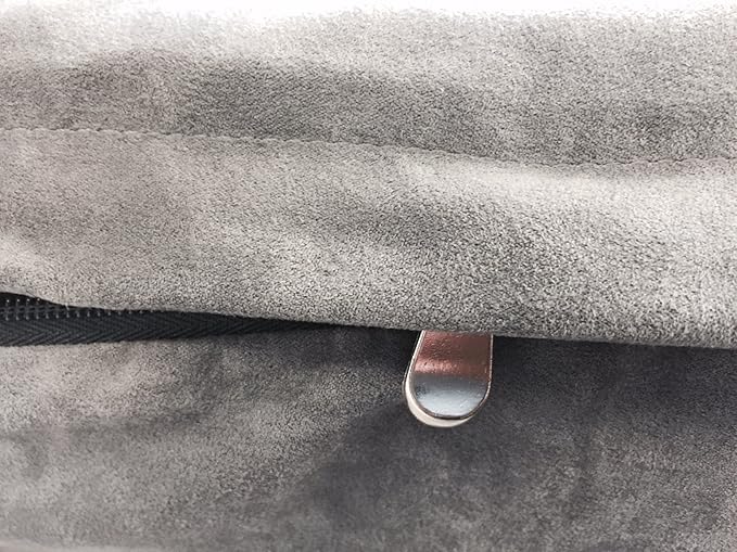 Dogbed4less DIY Pet Bed Pillow Grey Microsuede Duvet Cover and Waterproof Internal case for Large Dog at 55X37X4 Inch - Covers only