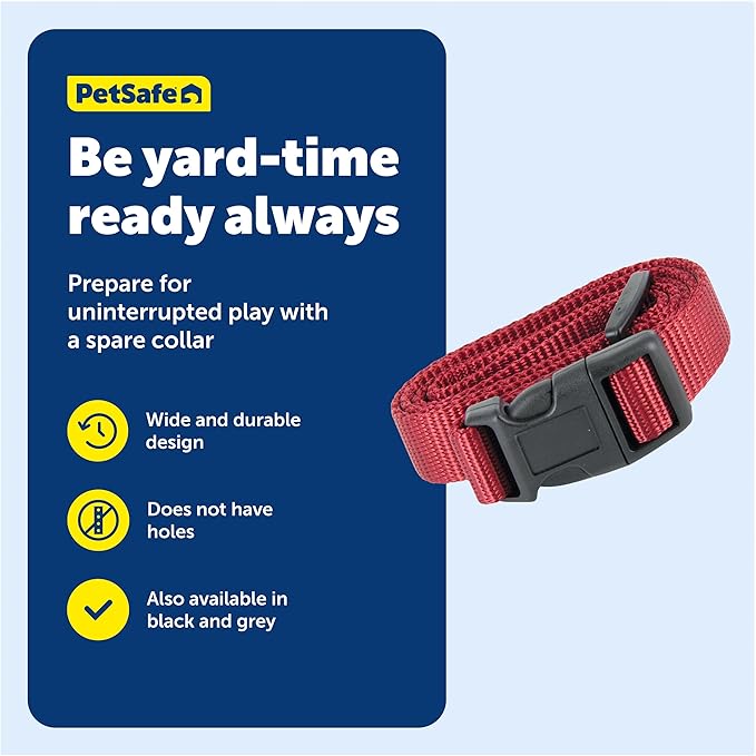 PetSafe 3/4" Rust Replacement Collar Strap with No Holes - Adjustable Strap - Durable Nylon Design - Quick-Snap Buckle - Compatible with Wireless Fence & Bark Collars - 30" - Rust Red