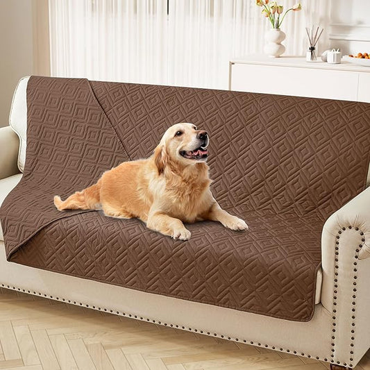 hyha Waterproof Dog Blanket, Soft Dog Bed Cover Pet Blankets, Waterproof Sofa Couch Cover for Dogs Washable, Reversible Pet Couch Covers for Sofa Furniture (52x82 Inch, Brown/Brown)