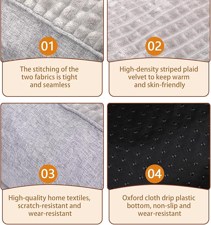Extra Large Dog Bed, Dog Sofa & Mat with Sides, Warm & Cozy Calming Bed, Durable Comfortable Pad with Reasonable Curves, Machine Washable & All-Season Use for Room to Move Freely