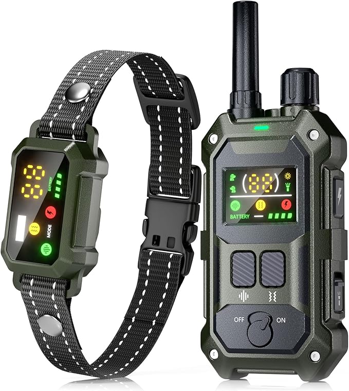 BLACKDOG Military Dog Shock Collar - 4200ft Dog Training Collar with Remote, 4 Training Modes, Flashlight & Strobe, 3-Month Battery, IP67 Waterproof Dog E Collar for All Breeds 5-150lbs (Army Green)