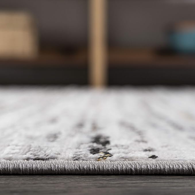 JONATHAN Y Loom Strie' Gray/Black Indoor Area Rug 3X5 ft, Modern for Living Room, Bedroom, Kitchen, Office, Easy-Cleaning, High Traffic, Pet-Friendly, Non-Shedding SOR200A-3