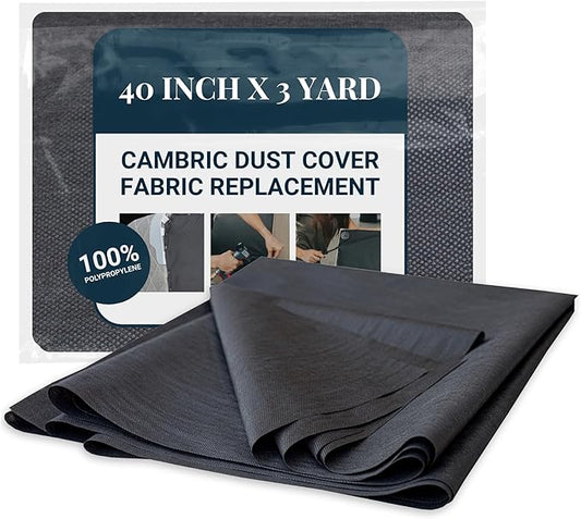 House2Home 40 Inch x 3 Yard Upholstery Black Cambric Dust Cover Fabric Replacement for Sofa Chair Furniture and Twin Box Spring Foundations, Conceals Springs and Webbing Inside Furniture