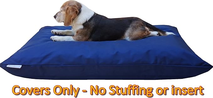 Dogbed4less Do It Yourself DIY Pet Bed Pillow Duvet 1680 Durable Cover and Waterproof Internal case for Dog/Cat at Medium 36"X29" Navy Blue Color - Covers only