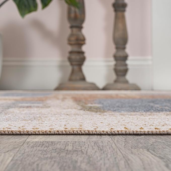 JONATHAN Y Machine Washable Cream/Multi Runner Rug 2X8 ft, Weaver Abstract Coastal Watercolor for Living Room, Bedroom, Kitchen, Office, Easy-Cleaning, Pet-Friendly, Non-Shedding WSH302A-28
