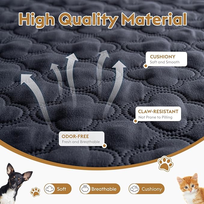 Waterproof Dog Blanket, Couch Cover for Dogs Washable, Reversible Dog Bed Cover, Couch Furniture Protector. (Dark＆Light Grey, 82 X 120 Inch - 1 Pack)