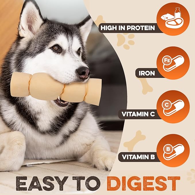 Premium Beef Cheek Rolls for Dogs 5-7" - (3-Pack) Long Lasting, Safe & Natural Rawhide Alternative Chews, Ideal for Large Dogs & Aggressive Chewers, Supports Dental Health & Digestion