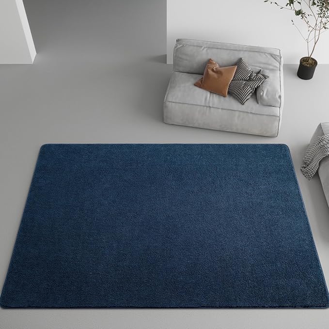 DweIke 6x9 Navy Blue Area Rugs for Bedroom, Super Soft Living Room Rug, Thickened Memory-Foam Throw Carpet, Non-Slip and Washable Carpets for Kids Boys Girls Room Dorm Nursery Home Decor