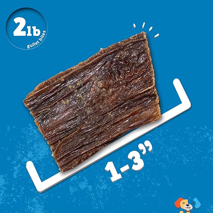 Jack&Pup Premium Dog Chews Bites, Healthy Dog Treats for Medium Dogs - All Natural Dog Treats Small Dogs, Single Ingredient Dog Treat for Puppies - Bully Sticks | Gullet Jerky (Gullet Bites - 24 oz)
