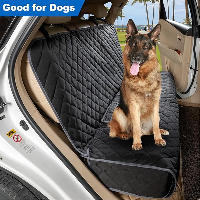 Bench Car Seat Cover Protector - Waterproof, Heavy-Duty and Nonslip Pet Car Seat Cover for Dogs with Universal Size Fits for Vehicles, Trucks & SUVs