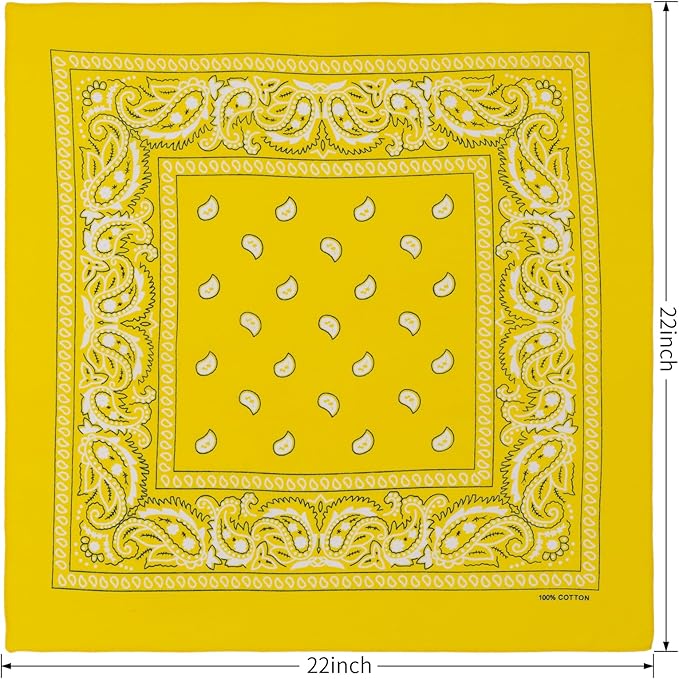 combocube 12 Pack(one Dozen) Multi-Purpose Cotton Paisley Cowboy Bandanas Headband for Men and Women