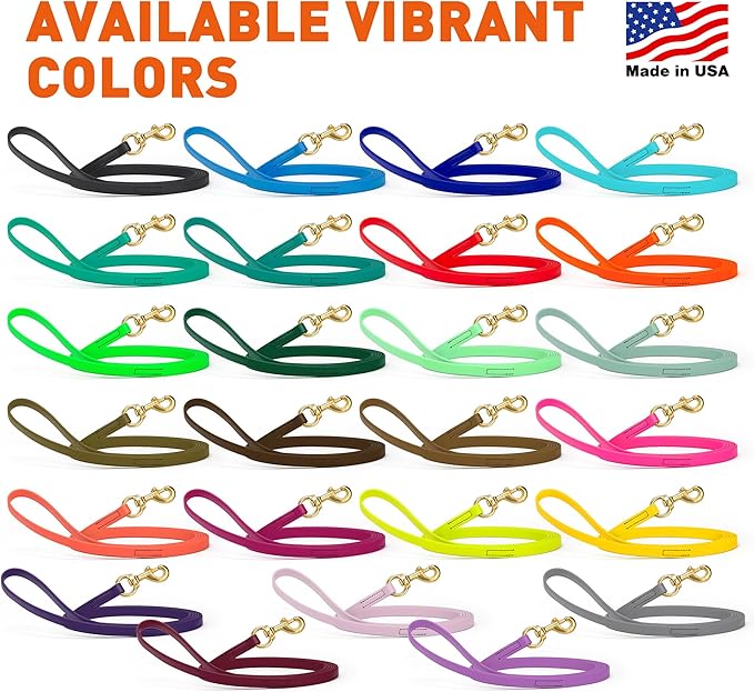 Viper Biothane K9 Working Dog Leash Waterproof Lead for Tracking Training Schutzhund Odor-Proof Long Line with Solid Brass Snap for Puppy Medium and Large Dogs, 20ft Coral