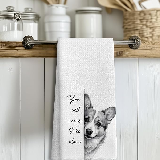 Corgi Gifts Kitchen Towels Set of 2，Corgi Gifts for Women Men Decor Accessories Hand Towels for Bathroom，Funny Dog Bathroom Hand Towels，16x24 Inch