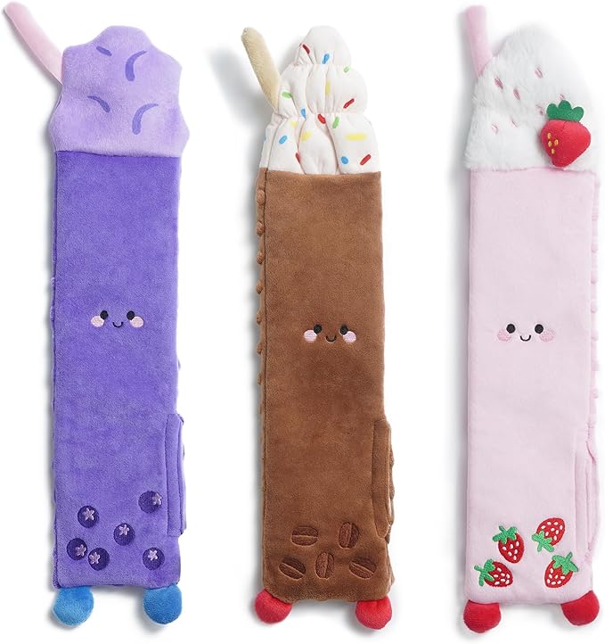 Nocciola 3 PC No Stuffing Small Dog Toys, Removable Crinkle Squeaky Durable Dog Tug Toy Summer Drinks Theme, Bottle Insert Fun Puppy Toys to Keep Them Busy